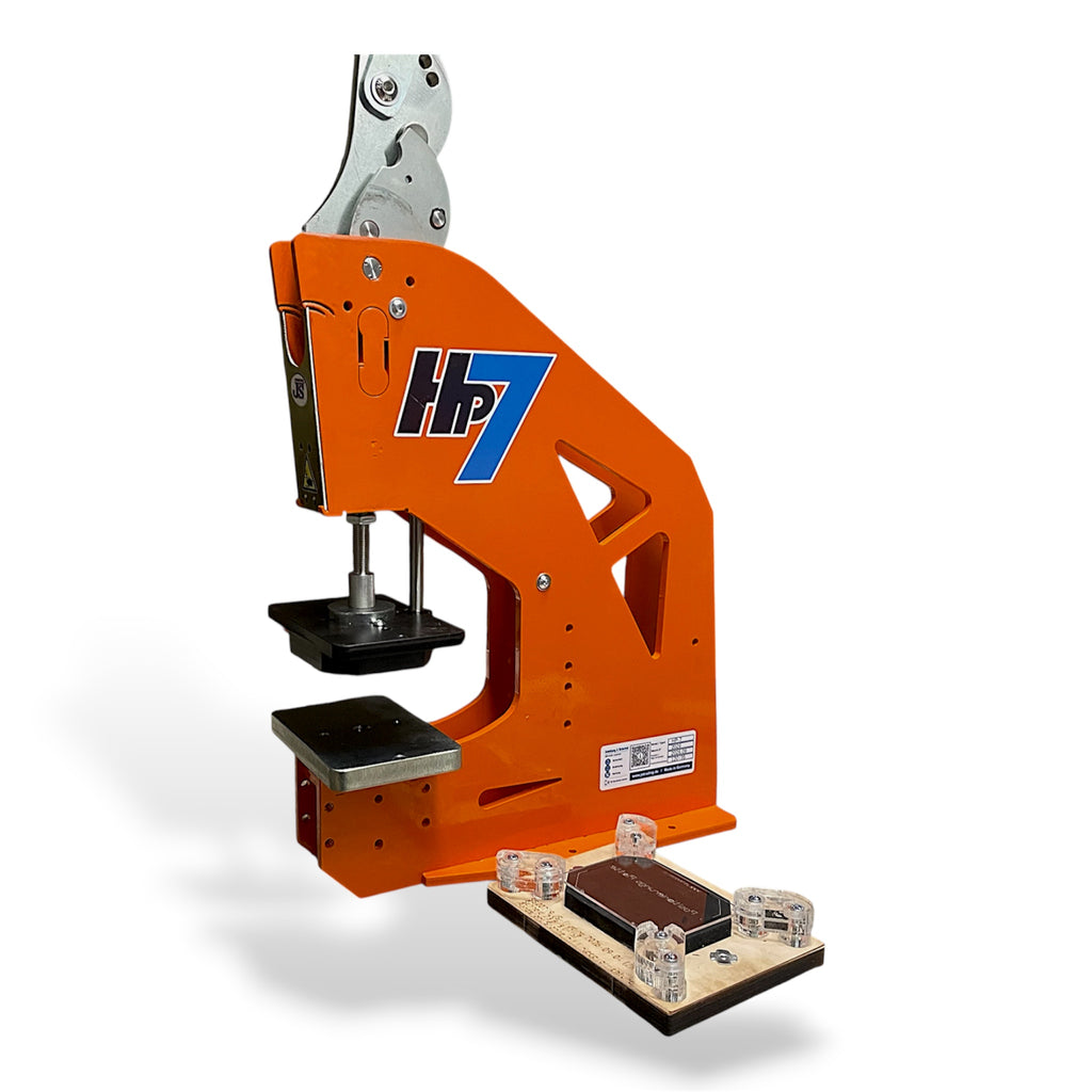 HP-7 Kniehebelpresse 35kN Stanze für bedruckte Karten mit Einlegevorrichtung