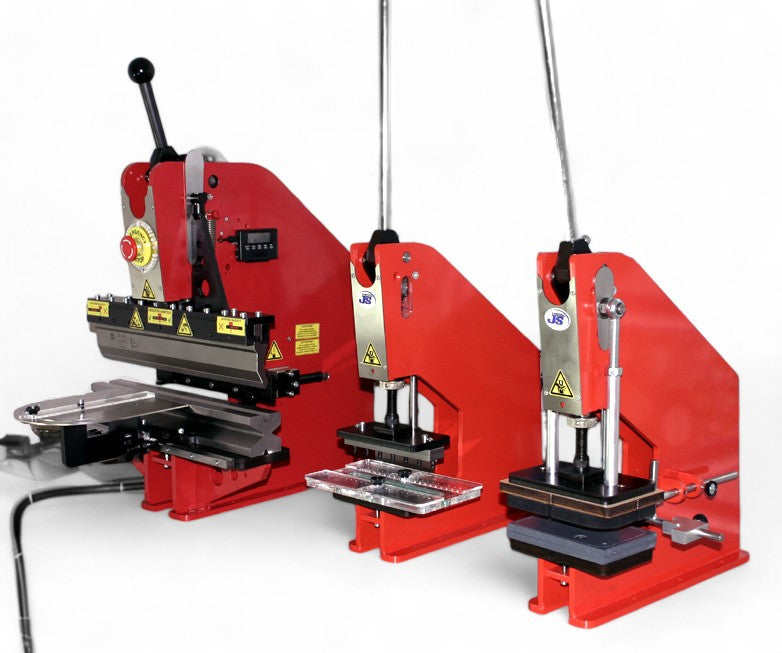 Kniehebelpresse HP-7 als Stanzpresse zum Stanzen, Formstanze mit Anschlag