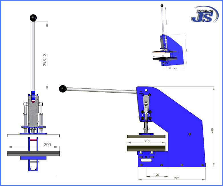 HP-7-VH-35-120-V-A4  Stanzpresse Stanzformen Formstanze Prägepresse 215x305