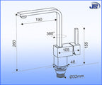 Design Armatur einhebelmischer Quader