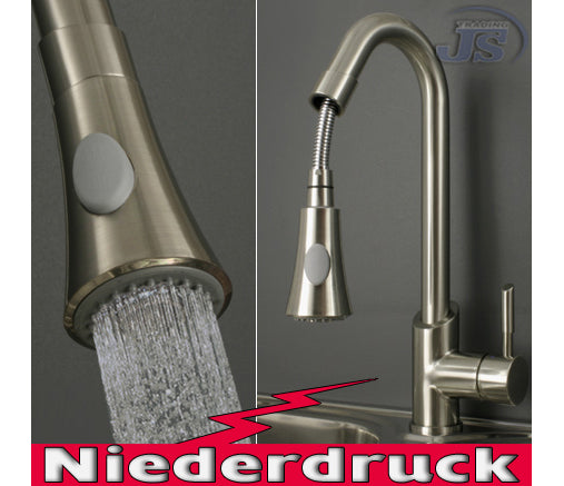 Niederdruck Spültisch Armatur Küche Edelstahl Gebürstet Optik Einhebel