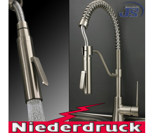 Niederdruck Spültisch Armatur Küche Einhebel Edelstahl Gebürstet Optik