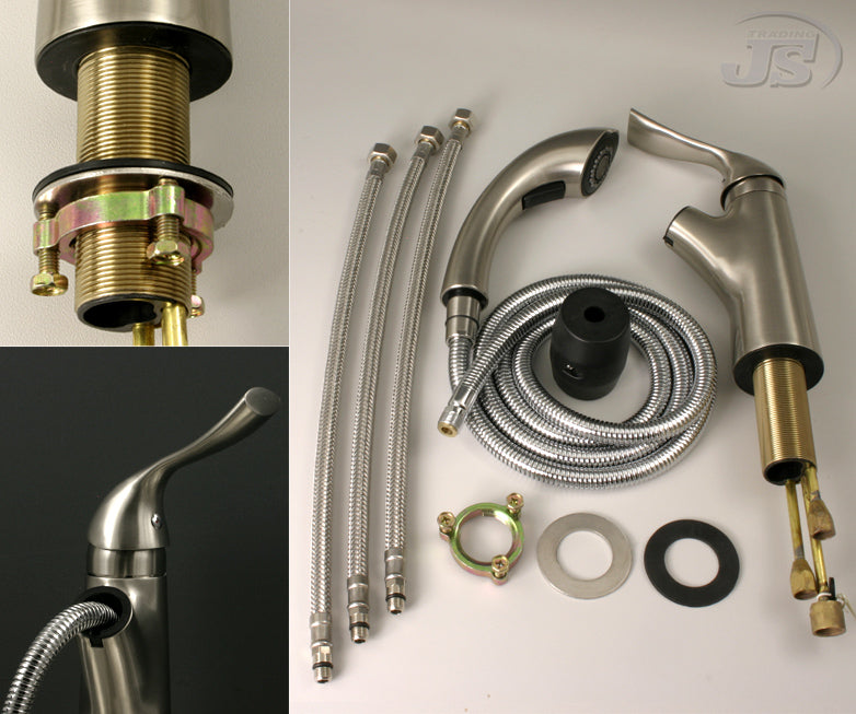 Küchen Einhebelmischer Niederdruck Spültisch Armatur  Edelstahl Gebürstet Optik