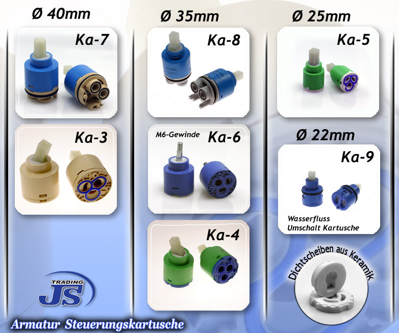Keramik Kartuschen Oberteile Misch Ventil Armatur Ersatzteil ka-3-9