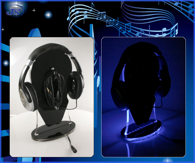 LED Kopfhörerständer Totenkopf Kopfhörerhalter Beleuchtet