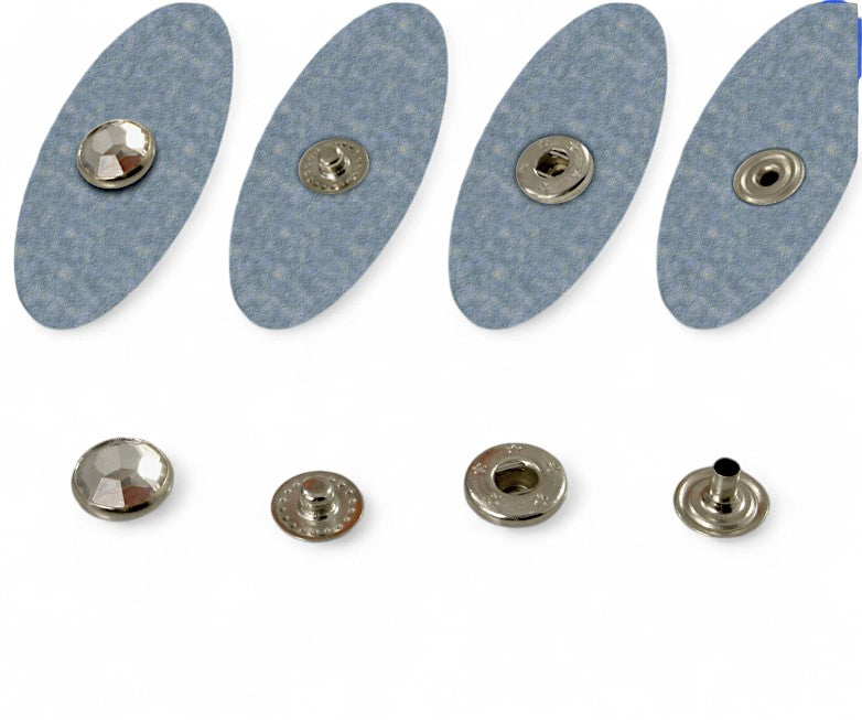 Strass Chaton Druckknöpfe aus Messing Silber mit Kristall Nr-9kr 10, 12, 15mm