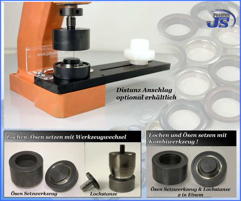 Stanzwerkzeug für DIN Ösen in Textil, Planen, Leder - Lochstanze für Handpresse