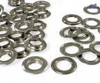 100x Messing Ösen Ø17,3mm in Silber vernickelt, selbstschneidend für Textilien