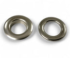 100x Messing Ösen Ø17,3mm in Silber vernickelt, selbstschneidend für Textilien