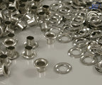 100x Messing Ösen Ø3,6mm in Silber nickelfrei für Textilien, Papier und mehr