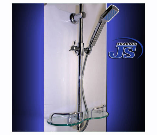 Duschstange, Design-Ablage, Brause und Schlauch 2-Wahl