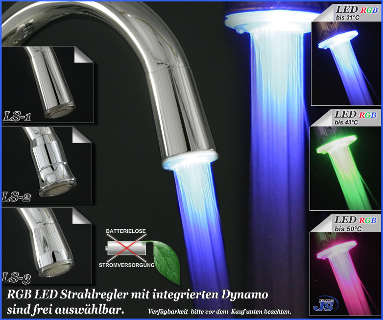 LED Küchen Design Spültisch Wasserhahn Armatur mit Brause Wahl set