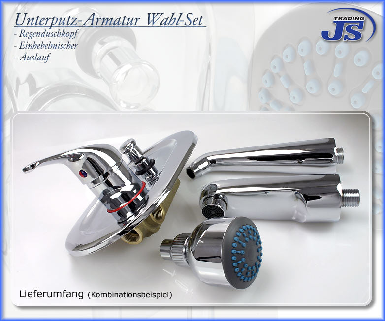 Unterputz Armatur Wahl-Set Duschkopf Brause Auslauf