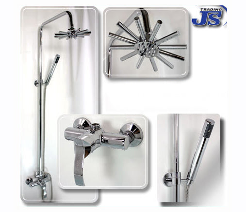 Luxus Duscharmatur Set, Handbrause, Duschkopf, Stange