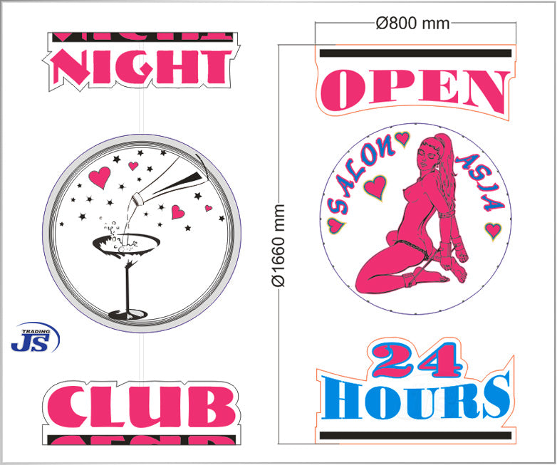 Nightclub Laufhaus Bordel Leuchtreklame LED Acrylglas Werbeschild Leuchtwerbung