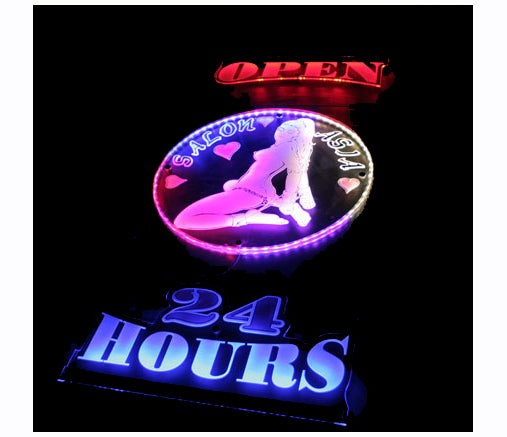 Nightclub Laufhaus Bordel Leuchtreklame LED Acrylglas Werbeschild Leuchtwerbung
