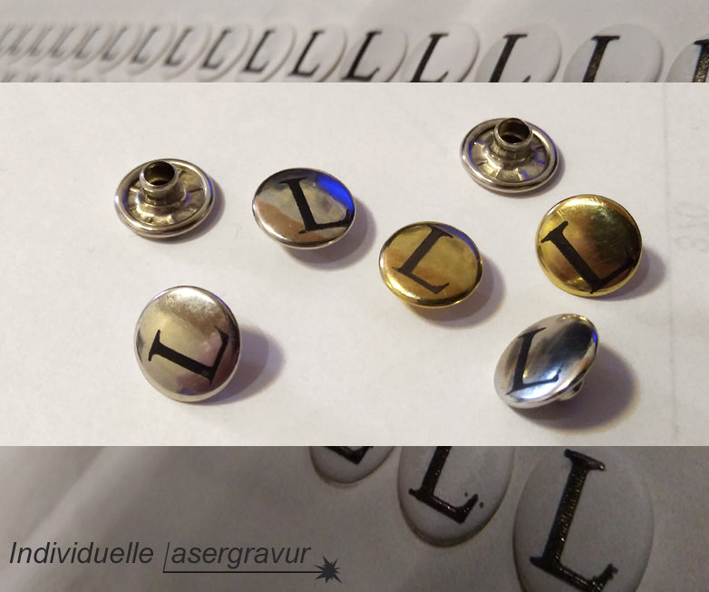 100x personalisierte individuelle Nieten mit Logo in verschiedenen größen