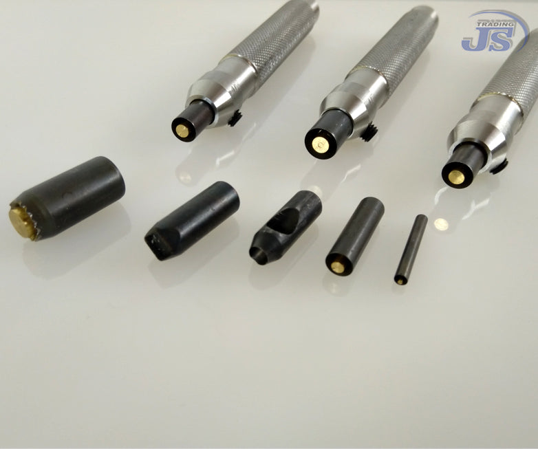 Rundlocheisen Locheisen mit Negativ Innenfase 3 bis 20mm Auswerfer