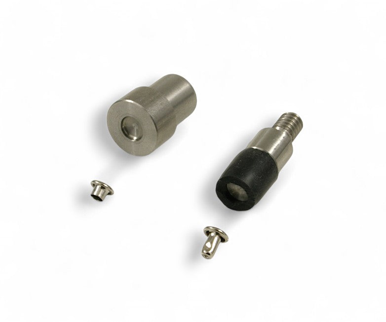 100x Doppelhohlnieten aus Messing Silber Ø10,5mm/Ø13mm