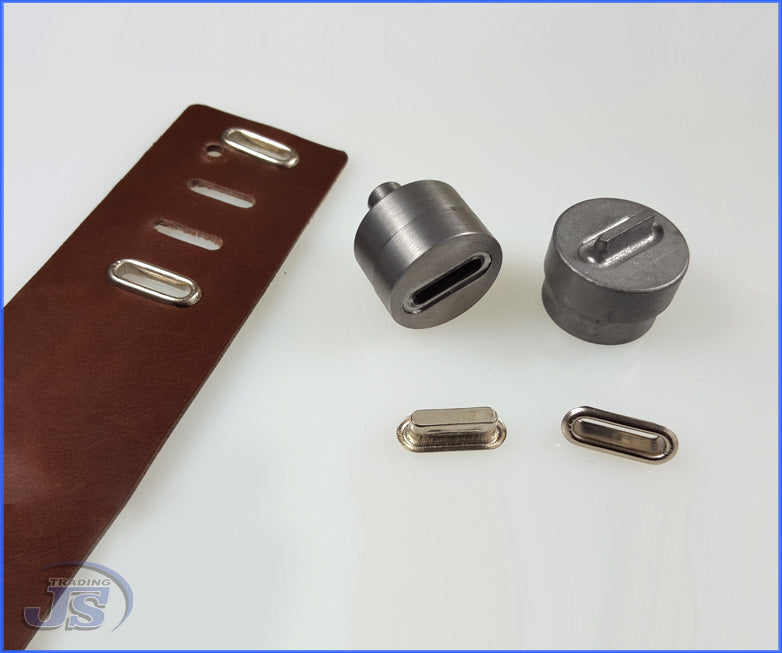 100x Ovalösen Langschaft Ösen aus Stahl vernickelt 23x4mm oder 18x4mm