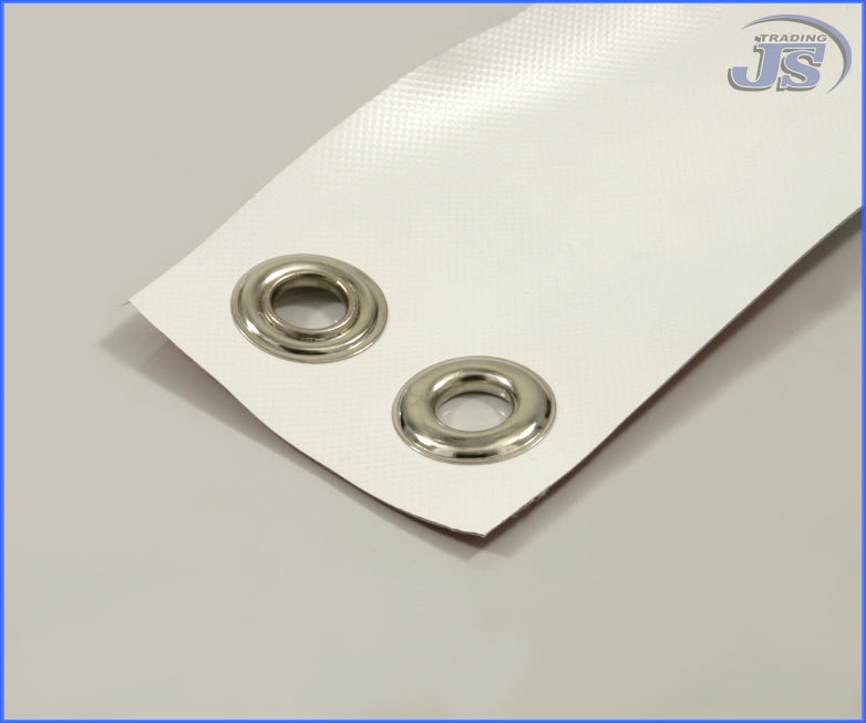 100x Messing Ösen für Banner Planen Ø12x24,5 selbstschneidend, vernickelt