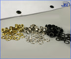100x Messing Ösen Ø5mm in Silber, Gold oder Schwarz, brüniert, rostfrei