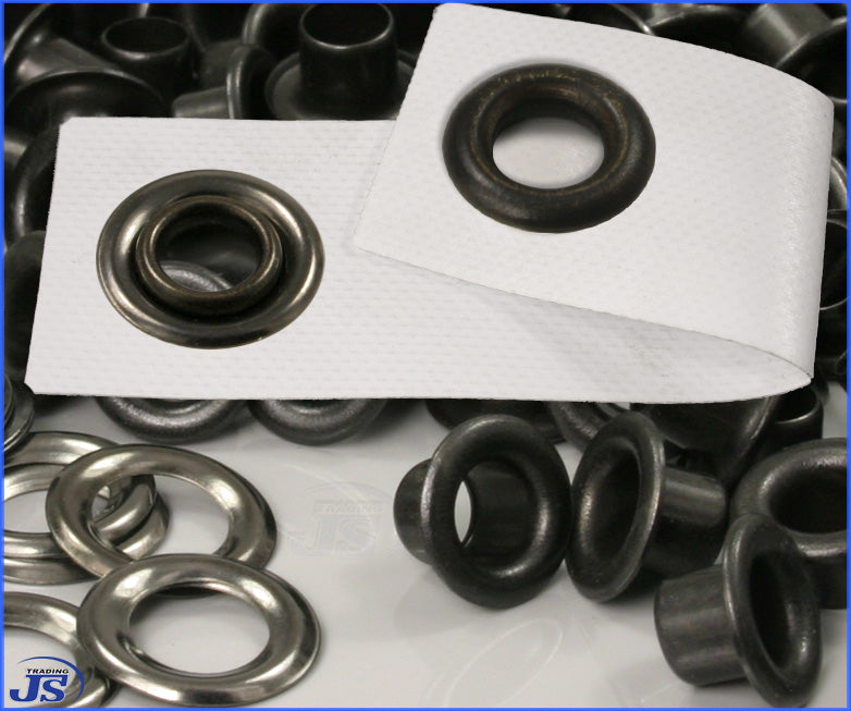 100x Messing Ösen Ø5mm in Silber, Gold oder Schwarz, brüniert, rostfrei