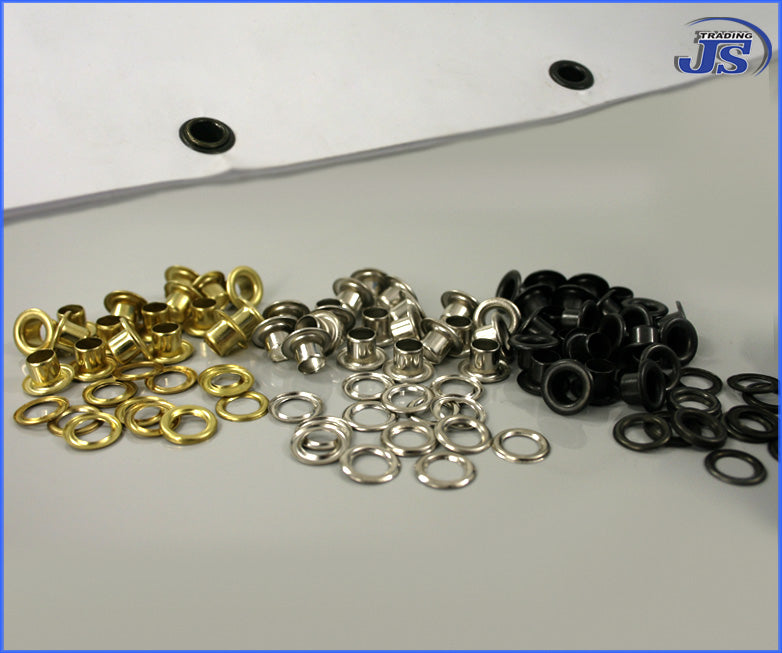 100x Messing Ösen Ø5mm in Silber, Gold oder Schwarz, brüniert, rostfrei