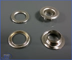100x Stahl Doppel-Ösen selbstschneidend in Silber 12x21x6.5mm