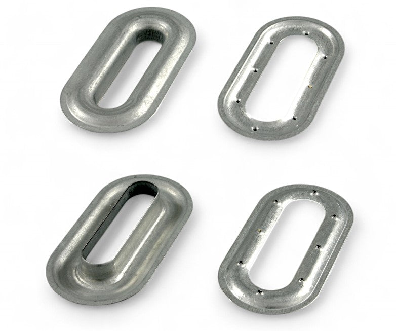 100x Oval Ösen 40x10 Silber nach DIN