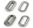 100x Oval Ösen 40x10 Silber nach DIN
