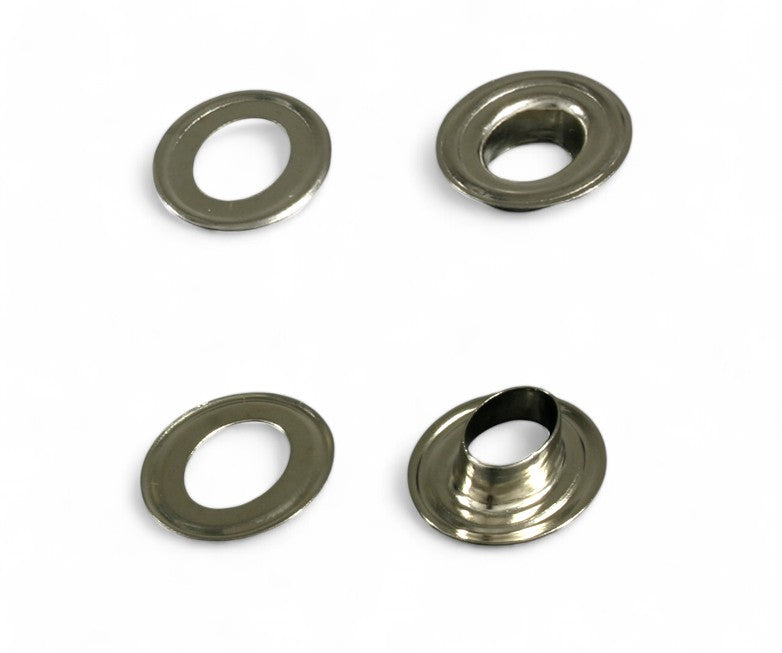 100x Oval Langloch Ösen 17x11 Messing Silber vernickelt Nicht rostend