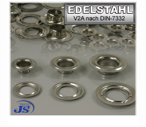 100x Automat Ösen rostfrei aus Messing oder Edelstahl Ø10mm Ø12mm Ø16mm