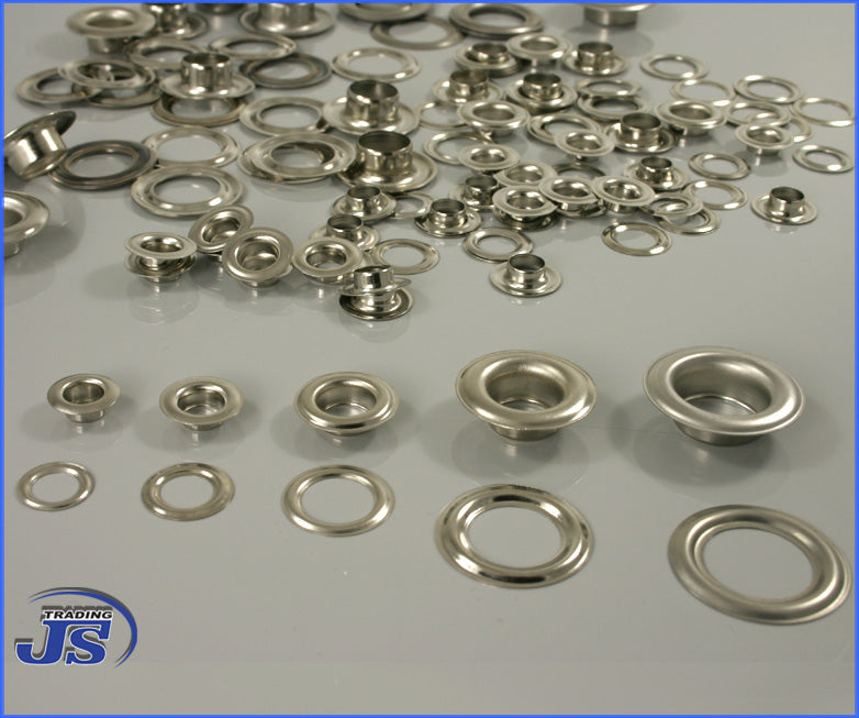100x Edelstahlösen Metall Ösen selbstschneidend aus rostfreiem V2A Edelstahl