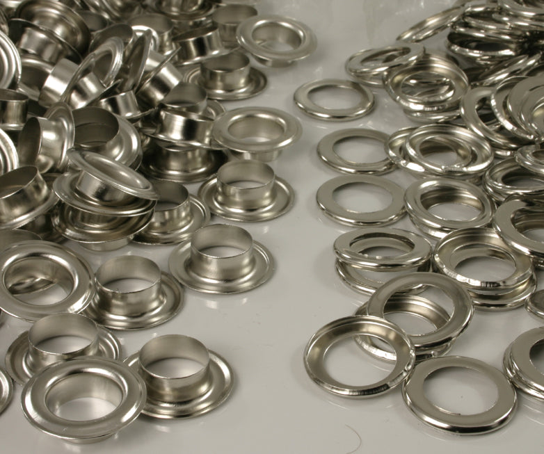 500x Ösen, Gold oder Silber D13mm inkl. Gegenscheiben