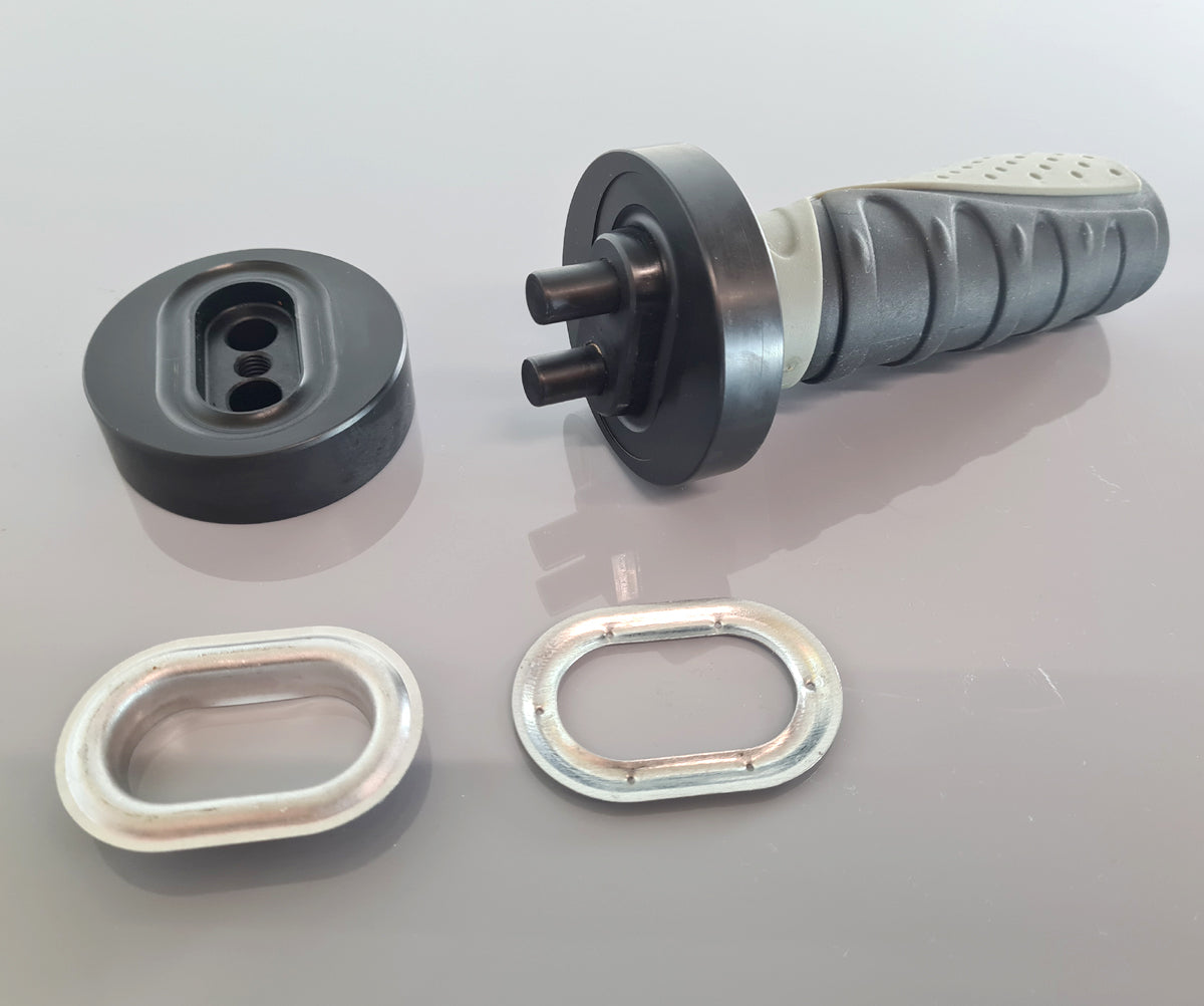 Ösen-Setzwerkzeug mit Silikongriff zum Einschlagen von Ovalösen