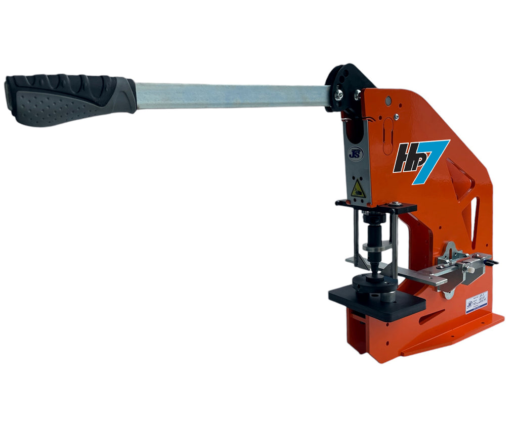 Kniehebelpresse Profilstanze HP-7 mit starre Abstreifer-Vorrichtung