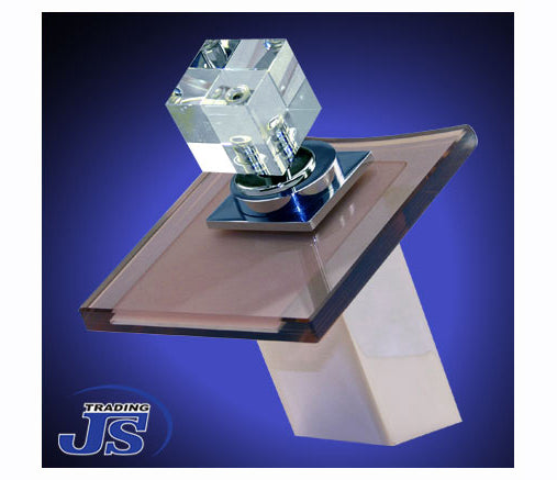 Design Wasserfall  Armatur einhebelmischer Glas+Messing