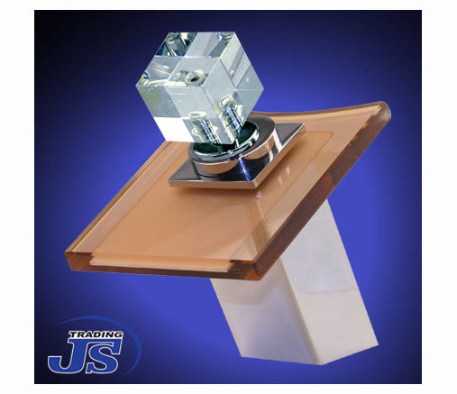 Design Wasserfall  Armatur einhebelmischer Glas+Messing