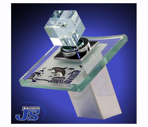 Wasserfall Design Armatur einhebelmischer Glas+Messing