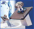 Design Wasserfall Armatur einhebelmischer Glas+Messing