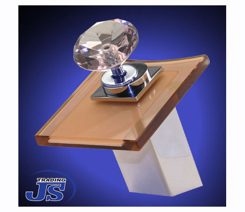 Design Wasserfall  Armatur einhebelmischer Glas+Messing