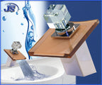 Design Wasserfall  Armatur einhebelmischer Glas+Messing