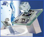 Wasserfall Design Armatur einhebelmischer Glas+Messing