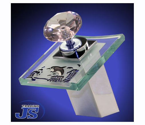 Wasserfall Design Armatur einhebelmischer Glas+Messing