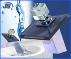 Design Wasserfall  Armatur einhebelmischer Glas+Messing