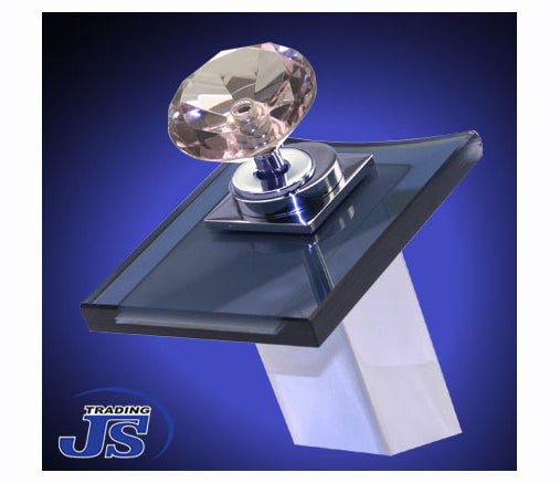 Design Wasserfall  Armatur einhebelmischer Glas+Messing