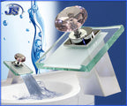 Design Wasserfall  Armatur einhebelmischer Glas+Messing
