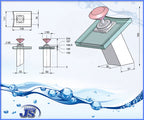 Design Wasserfall  Armatur einhebelmischer Glas+Messing