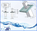 Design Wasserfall  Armatur einhebelmischer Glas+Messing